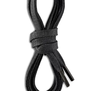 60-Inch Black Flat Waxed Boot Laces 93007