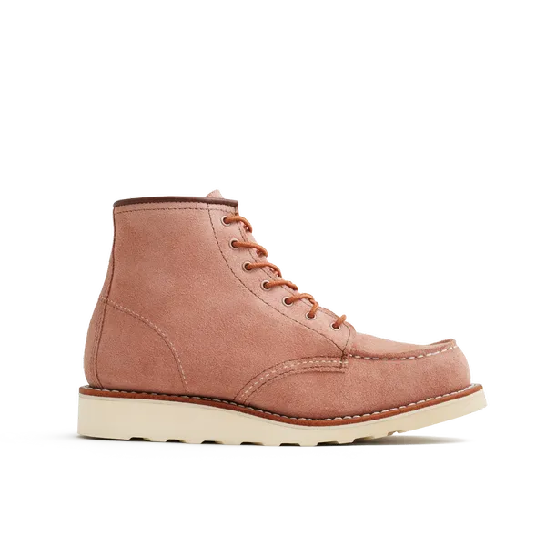 Women's 6-Inch Classic Moc Short Boot in Pink Leather 3328