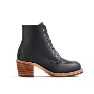 Women's Clara Heeled Boot in Black Leather 3405