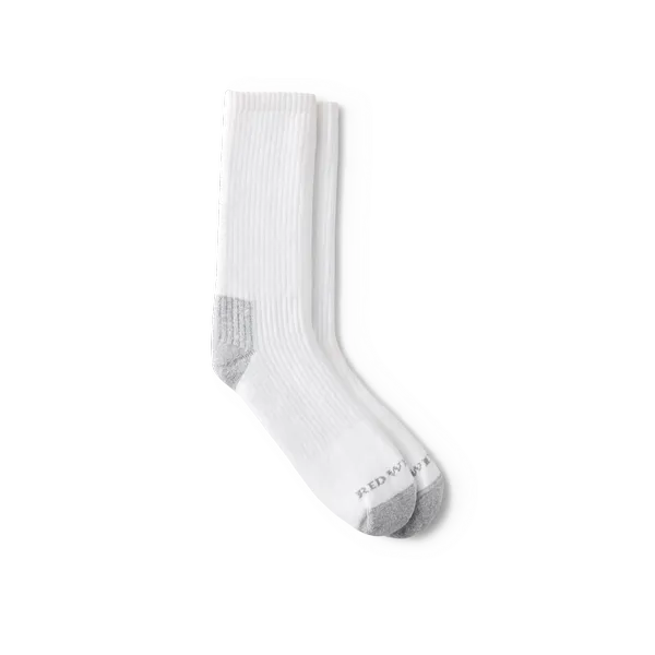 Unisex Cotton Blend Crew Sock in White 97265