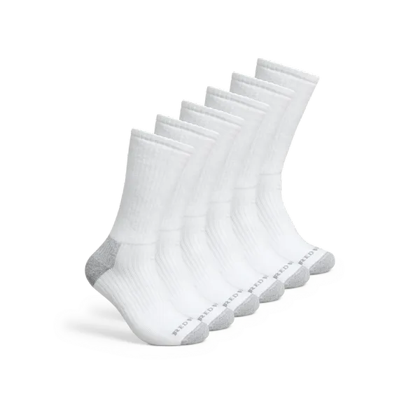 Unisex Cotton Blend Crew Sock in White 97268