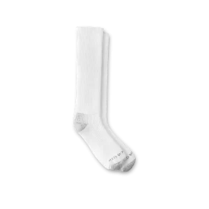 Unisex Cotton Blend Over-the-Calf Sock in White 97274