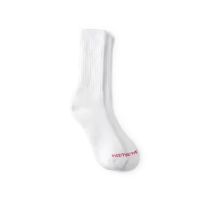 Unisex Acrylic Blend Crew Sock in White 97315