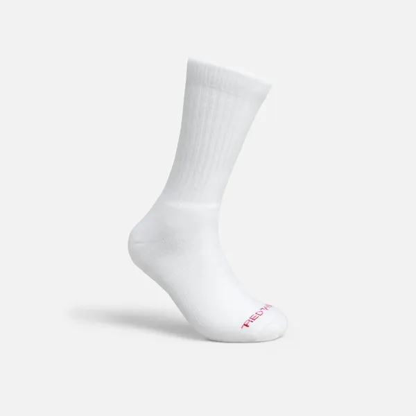 Unisex Acrylic Blend Crew Sock in White 97315 - Image 2