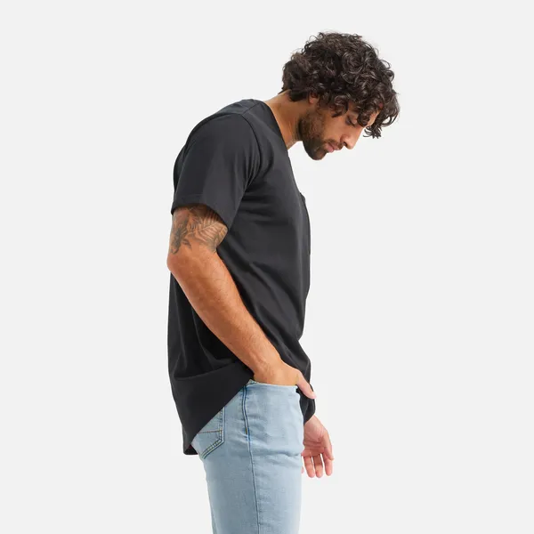 Men's Short Sleeve Pocket T-Shirt in Black 98468 - Image 3