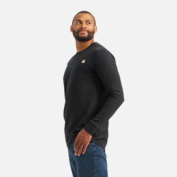 Men's Long Sleeve Classic Pocket Tee in Black 98474 - Image 5