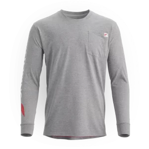 Men's Long Sleeve Classic Pocket Tee in Dark Gray 98475