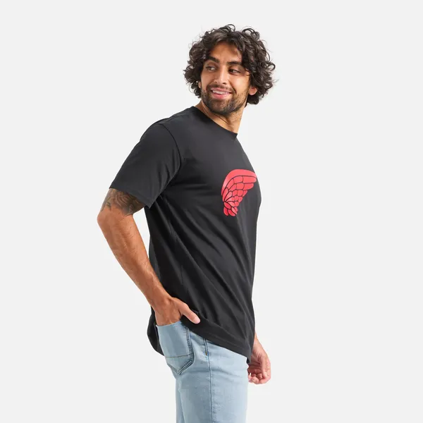 Men's Short Sleeve Classic Wing Tee in Black 98478 - Image 3