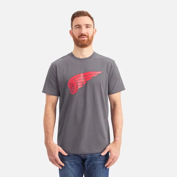 Men's Short Sleeve Classic Wing Tee in Dark Gray - Image 2
