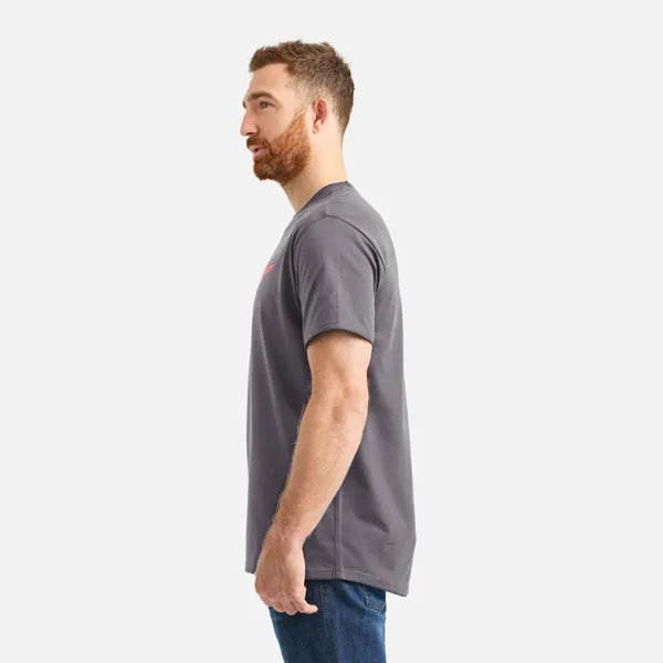 Men's Short Sleeve Classic Wing Tee in Dark Gray - Image 5