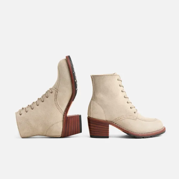 Women's Clara Heeled Boot in White Leather 3409 - Image 7